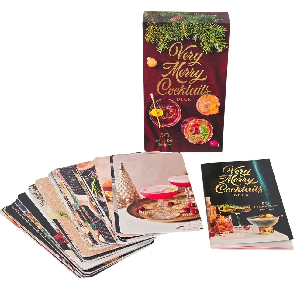 Chronicle Books Very Merry Cocktails‎ Deck 50 Festive Drink Recipes Holiday Gift